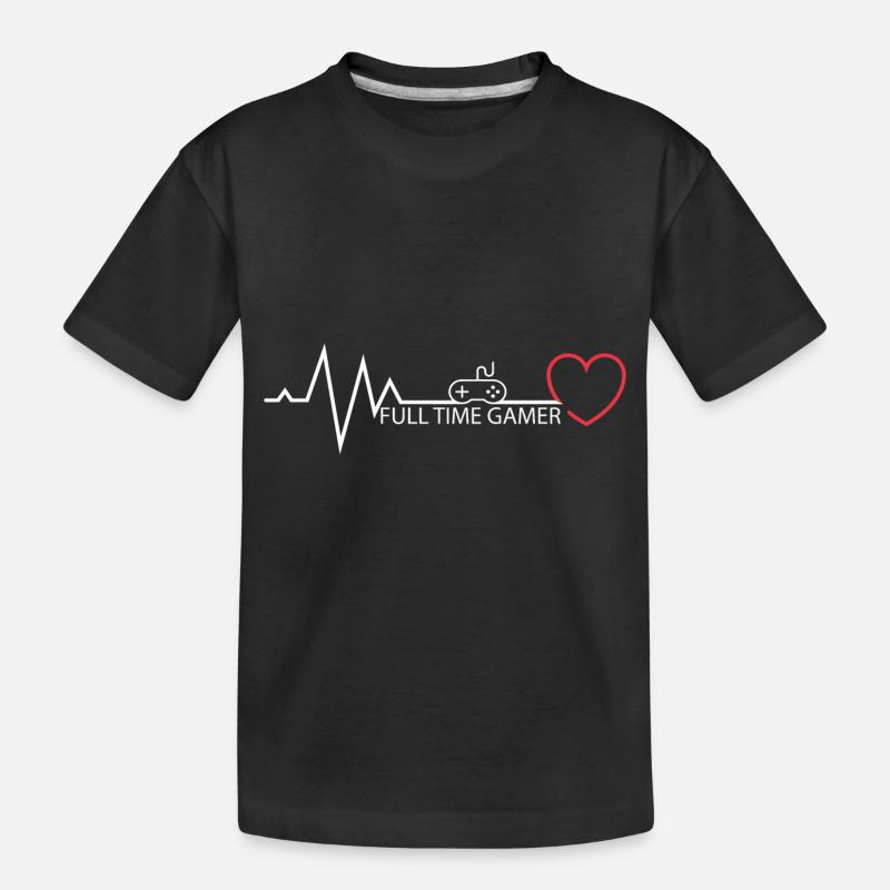Heartbeat - Puls Controller mit Spruch - Kinder Premium Bio T-Shirt - Schwarz