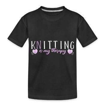 Tricoter aiguille à tricoter laine drôle - T-shirt bio Premium Enfant - noir - Devant