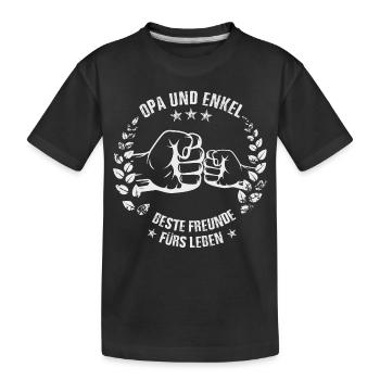 Opa und Enkel - Kinder Premium Bio T-Shirt - Schwarz - Vorne