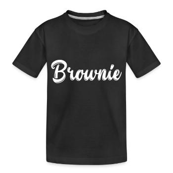 Brownie gift idea brunette woman brown hair - Kids' Premium Organic T-Shirt - black - Front