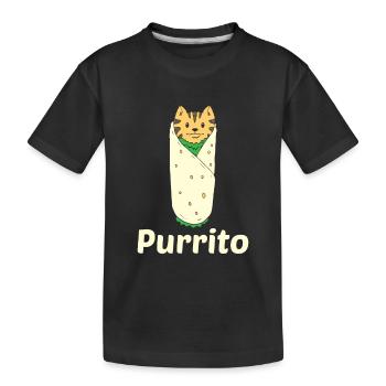 Purrito - Katzen Burrito schnurren Katze Kätzchen - Kinder Premium Bio T-Shirt - Schwarz - Vorne