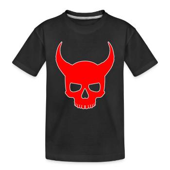 Devil Skull - Kids' Premium Organic T-Shirt - black - Front