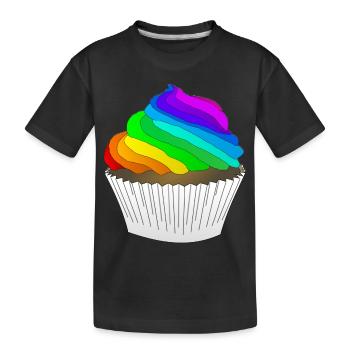 regenbogen sonne wolken wetter rainbow sun cloud76 - Kinder Premium Bio T-Shirt - Schwarz - Vorne