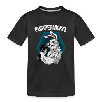 pumpernickel! Rabbits pumping - Kids' Premium Organic T-Shirt - black - Front