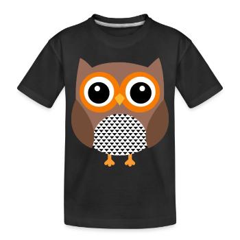 hibou hibou hibou hibou animaux animaux - T-shirt bio Premium Enfant - noir - Devant