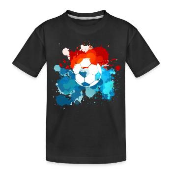 Fussball Farben. Geschenkidee! - Kinder Premium Bio T-Shirt - Schwarz - Vorne
