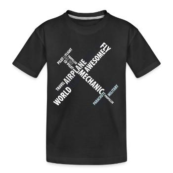 Flugzeug - Kinder Premium Bio T-Shirt - Schwarz - Vorne