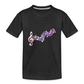 Musique | Notes musicales Clé de partition Idée de cadeau - T-shirt bio Premium Enfant - noir - Devant