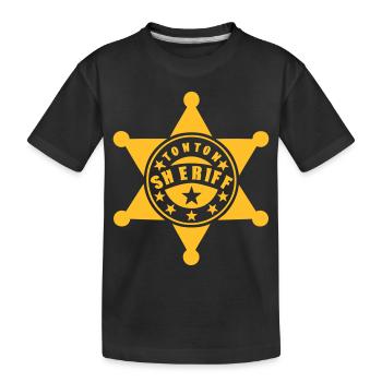 tonton sheriff etoile 1 - T-shirt bio Premium Enfant - noir - Devant