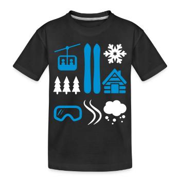 ski - Kids' Premium Organic T-Shirt - black - Front
