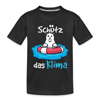 Schützt das Klima Eisbär Baby Comic Cartoon - Kinder Premium Bio T-Shirt - Schwarz - Vorne