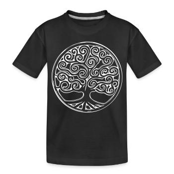 Lebensbaum Mandala Spirit - Kinder Premium Bio T-Shirt - Schwarz - Vorne