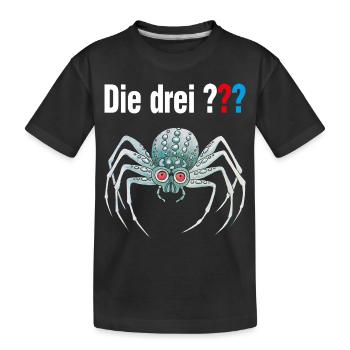 Die Drei ??? und die silberne Spinne - Kinder Premium Bio T-Shirt - Schwarz - Vorne