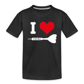 I love darts darts darts dart dart dart - Kids' Premium Organic T-Shirt - black - Front
