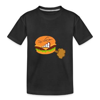 Burger Fast Food Pupsen Furzen Blähungen Geschenk - Kinder Premium Bio T-Shirt - Schwarz - Vorne