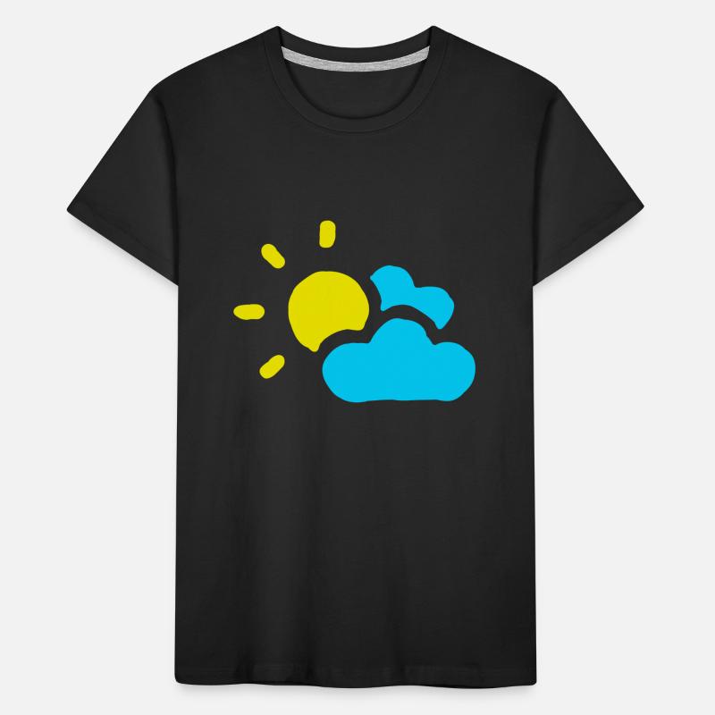Cloudy sun clouds sky summer spring Kids' Premium Organic T-Shirt