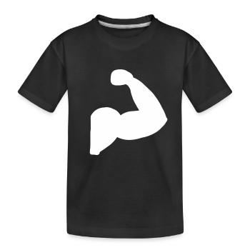 Muscle d'haltérophilie Biceps Bodybuilder Fitness Fit - T-shirt bio Premium Enfant - noir - Devant