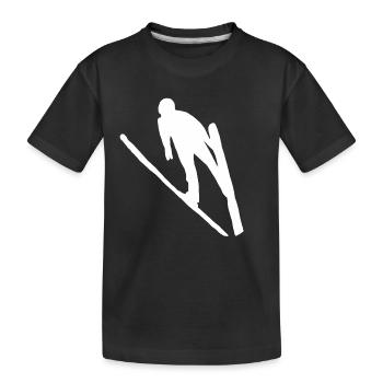 Skispringen Ski Skifliegen Skispringer Wintersport - Kinder Premium Bio T-Shirt - Schwarz - Vorne