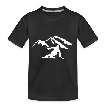 Skieur Sports d'hiver Ski Noël Ski - T-shirt bio Premium Enfant - noir - Devant