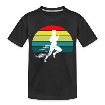 Laufender Sportlicher Mann Sunset - Kinder Premium Bio T-Shirt - Schwarz - Vorne