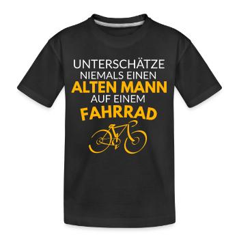 Unterschätze niemals einen alten Mann - Kinder Premium Bio T-Shirt - Schwarz - Vorne