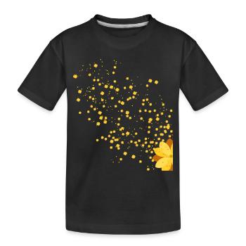 gelbe Blume - Kinder Premium Bio T-Shirt - Schwarz - Vorne