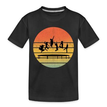 Trampoline Park Jumping Indoor Playground Vintage - Kids' Premium Organic T-Shirt - black - Front