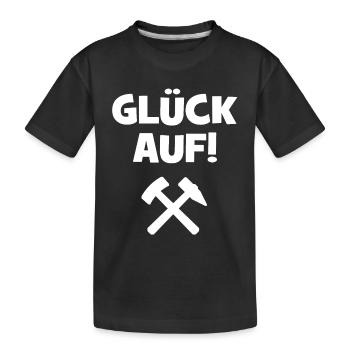 Glück auf - Ruhrpott - Bergbau - Bergwerk - Pott - Kinder Premium Bio T-Shirt - Schwarz - Vorne