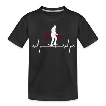 Randonnée en raquettes Randonnée Hiver Raquettes Rythme cardiaque - T-shirt bio Premium Enfant - noir - Devant