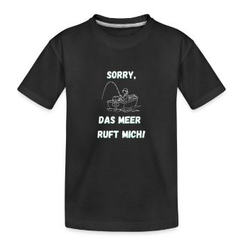 Angler Meer Angeln - Kinder Premium Bio T-Shirt - Schwarz - Vorne
