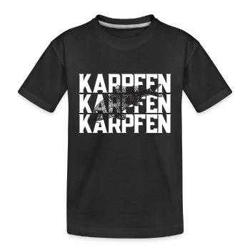 Karpfen Angel Angeln - Kinder Premium Bio T-Shirt - Schwarz - Vorne