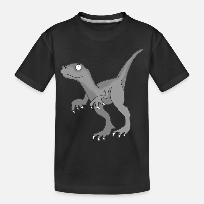 Dino 2 - Kinder Premium Bio T-Shirt - Schwarz