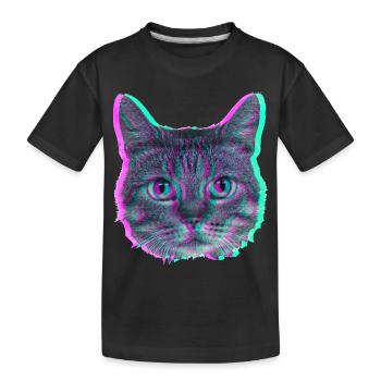 Tête de chat - Rétro - T-shirt bio Premium Enfant - noir - Devant