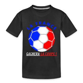 La France gagnera la coupe - T-shirt bio Premium Enfant - noir - Devant