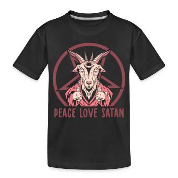 Satanismus Geschenke | Satanisten Satan Satanist - Kinder Premium Bio T-Shirt - Schwarz - Vorne