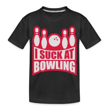 I suck at bowling - Kinder Premium Bio T-Shirt - Schwarz - Vorne