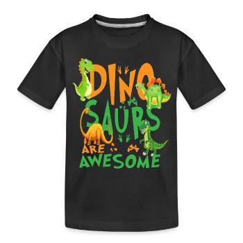 Dinosaur Kids T Shirt Design - T-shirt bio Premium Enfant - noir - Devant