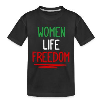 Woman Life Freedom - Iran - Mahsa Amini - Kids' Premium Organic T-Shirt - black - Front