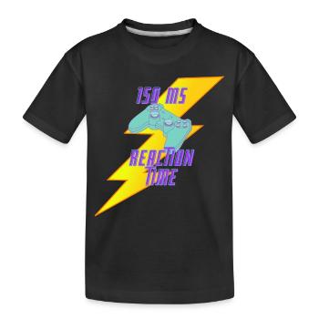 150 MS Reaction Time Shirt für Gamer - Kinder Premium Bio T-Shirt - Schwarz - Vorne