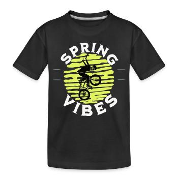 Spring vibes - Kids' Premium Organic T-Shirt - black - Front