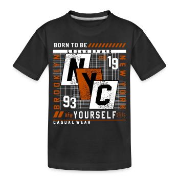 New York - Kids' Premium Organic T-Shirt - black - Front