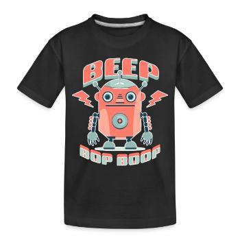 Beep Bop Boop - Kids' Premium Organic T-Shirt - black - Front