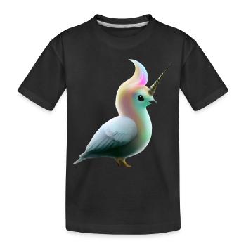 Einhorn Vogel - Kinder Premium Bio T-Shirt - Schwarz - Vorne