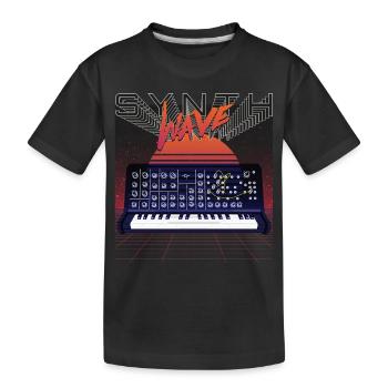 Synthétiseur, Studio d’enregistrement, Forme d’onde, Synthèse, Electro - T-shirt bio Premium Enfant - noir - Devant