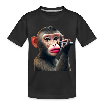 Make-up monkey - Kids' Premium Organic T-Shirt - black - Front