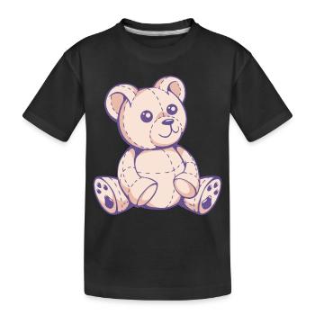 mignon ours en peluche - T-shirt bio Premium Enfant - noir - Devant