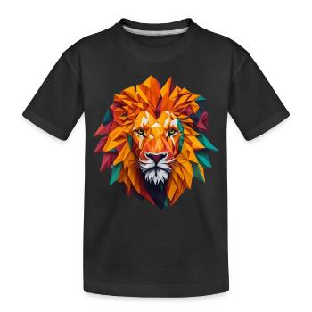 Tête de lion - T-shirt bio Premium Enfant - noir - Devant