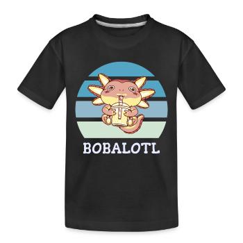 Boba Bubble Tea Axolotl Bobalotl - Kids' Premium Organic T-Shirt - black - Front