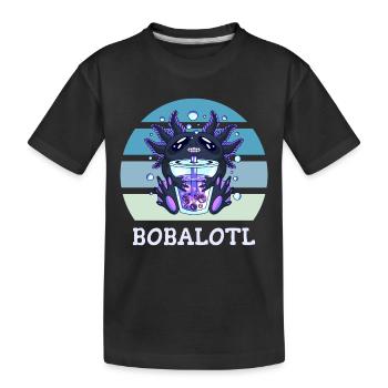 Boba Bubble Tea Axolotl Bobalotl - Kids' Premium Organic T-Shirt - black - Front
