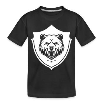 Grizzly Bär Schild - Kinder Premium Bio T-Shirt - Schwarz - Vorne